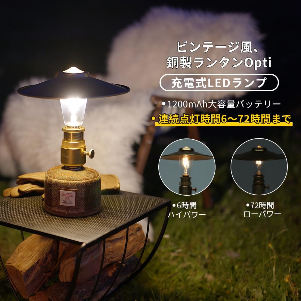 Deerest 充電式 LEDランタン キャンプランタン ビンテージ風 Opti