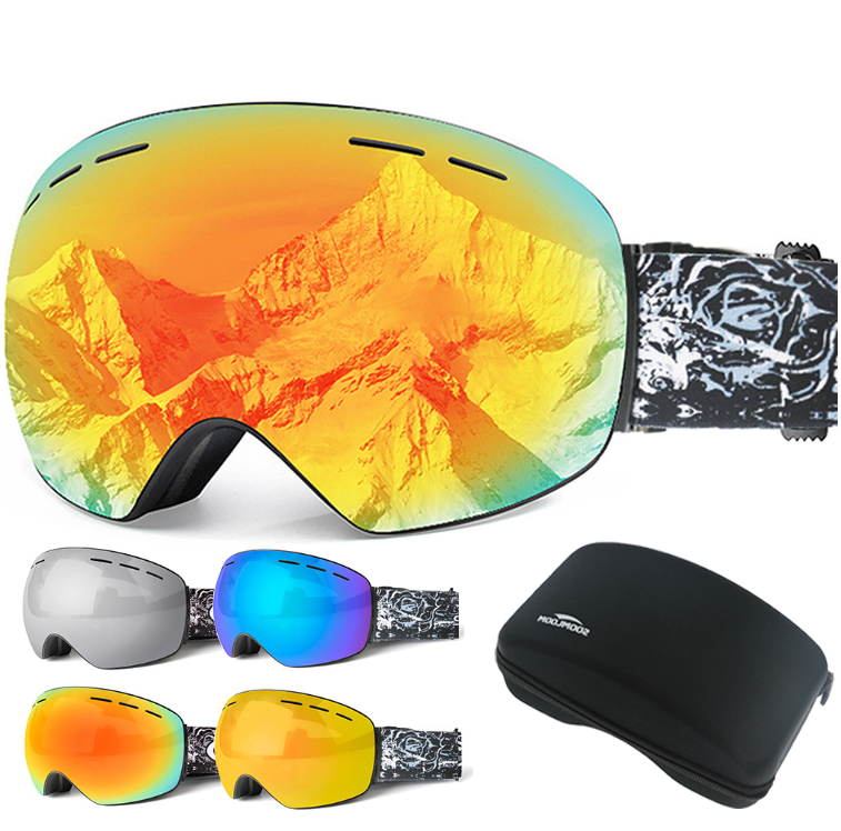 スキーゴーグル スノボ ゴーグル スノーボード ゴーグル 収納ケース付  曇り止め加工 保護メガネ
