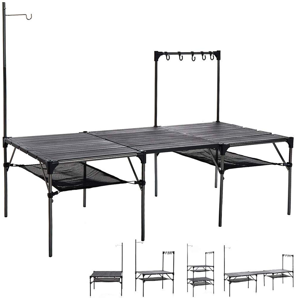Soomloom キャンプ テーブル 折り畳み式テーブル アルミ製 自由に組み合わせ アウトドア テーブル キャンプ バーベキューテーブル DIY組合 収納ケース付き