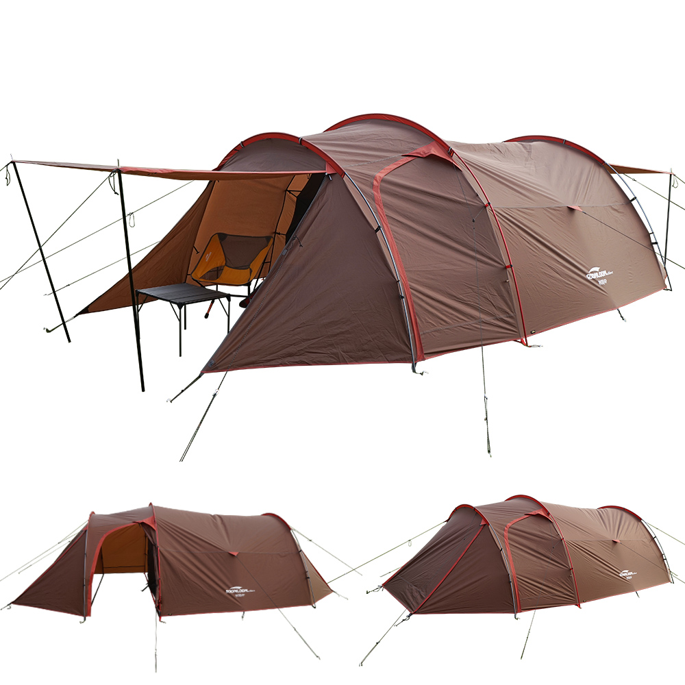 Soomloom 林間 ツールーム 大型 テント アウトドアテント 4人用 超軽量 テント キャンプ ドームテント シェルター 2ルームテント  ファミリー 初心者 コンパクト 収納 前室 防水
