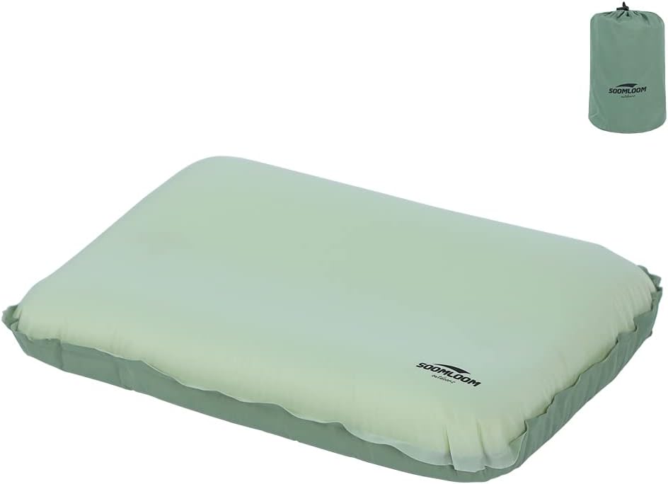 Soomloom エアーまくら 旅行枕 高反発素材充填 自動膨張式 厚さ12cm